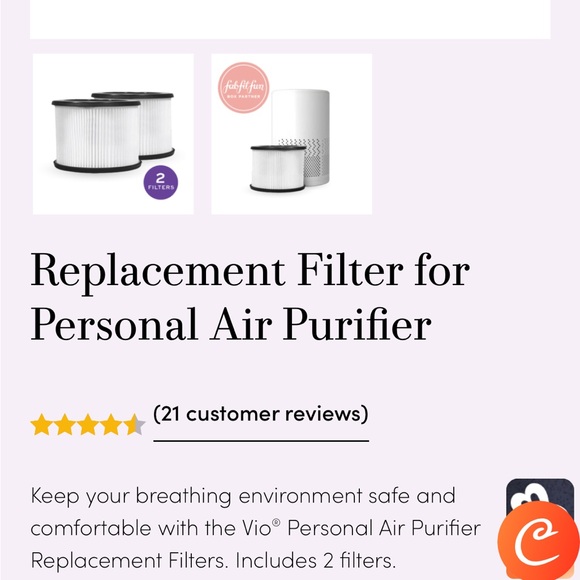 Vio replacement filters (2) - Picture 2 of 3